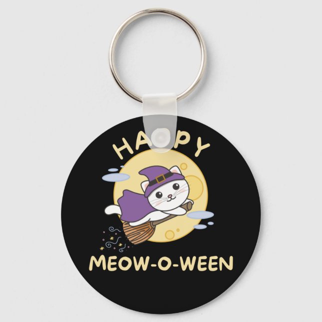Llavero Halloween Feliz Gato Keychain de Meow-o-ween (Anverso)