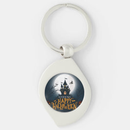 Llavero Halloween feliz negro y Naranja