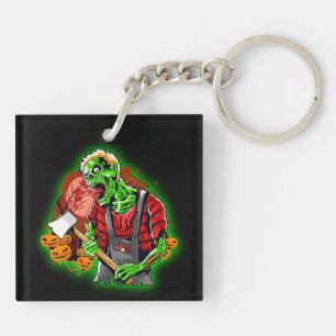 Llavero Halloween Funny Green Zombie Ax sigue