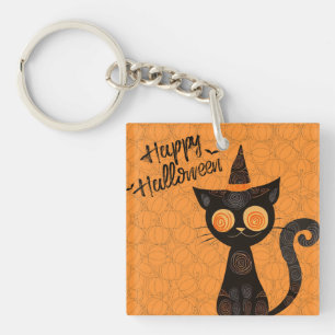 Llavero Halloween/gato/calabaza/otoño