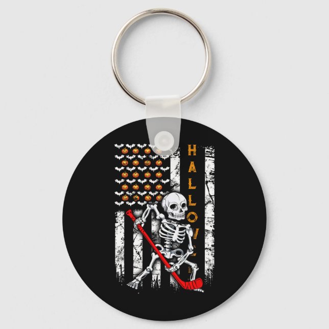 Llavero Halloween Hockey Bandera de Estados Unidos (Anverso)