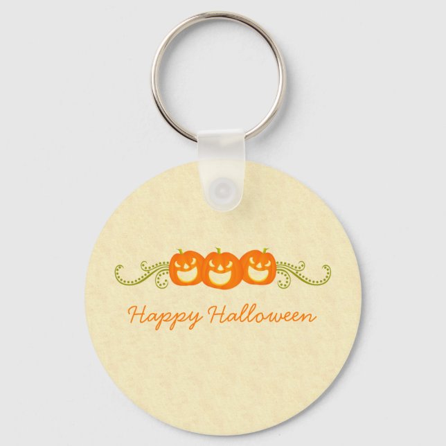 Llavero Halloween Keychain feliz de Bocina de Calabaza (Anverso)