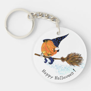 Llavero Halloween Keychain Witch Pumpkin Flying Broom