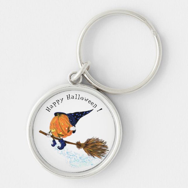 Llavero Halloween Keychain Witch Pumpkin Flying Broom (Frente)
