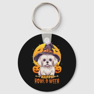 Llavero Halloween Maltés Perro Howl O Ween Divertido Masco