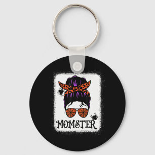 Llavero Halloween Messy Bun Leopard Pumpkin Momster