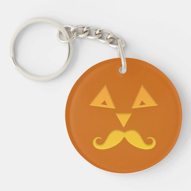 Llavero Halloween Mustache Calabaza (Frente)