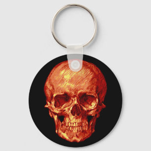 Llavero Halloween Naranja Skull