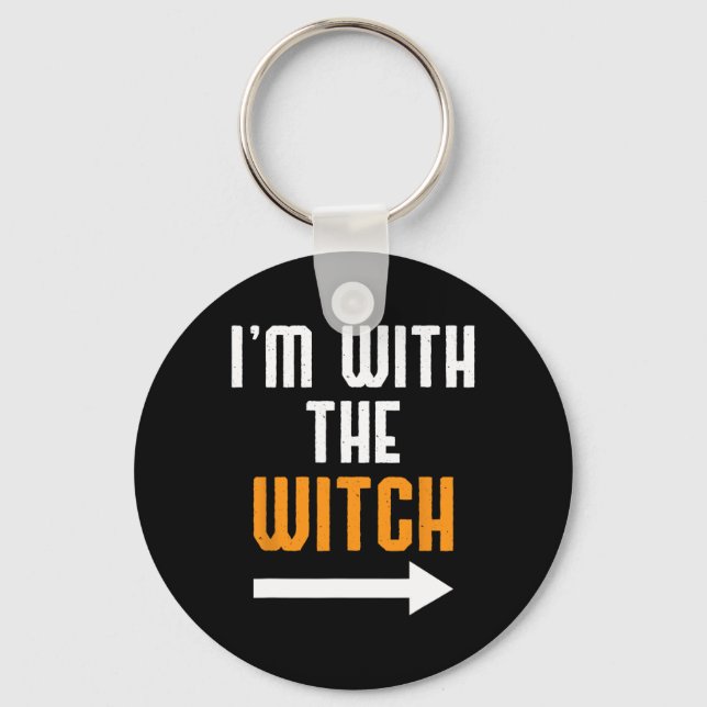 Llavero Halloween para los hombres estoy con la Bruja Dive (Anverso)