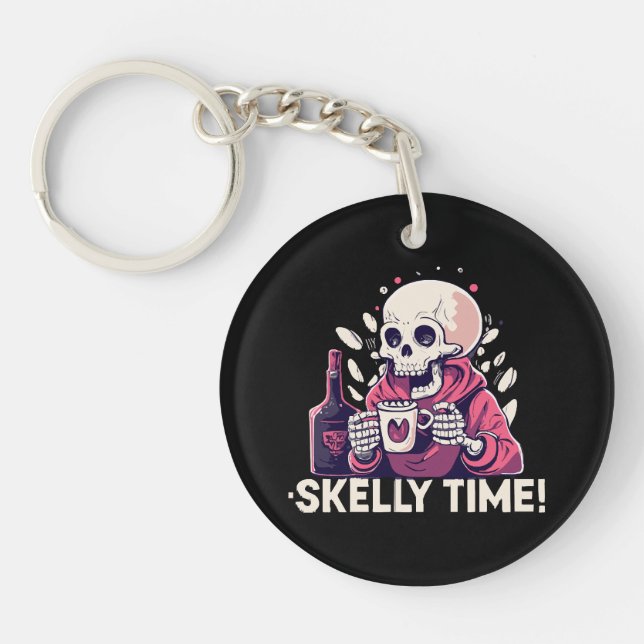 Llavero halloween pero es hora de skelly (Frente)