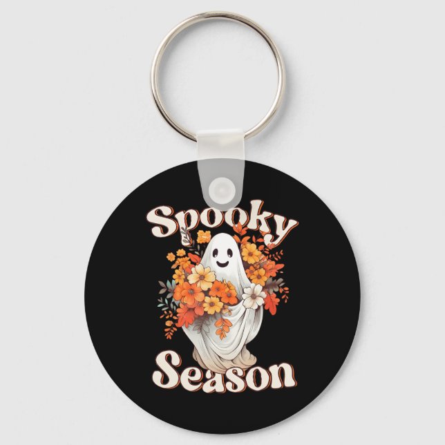 Llavero Halloween retro Hippie lindo fantasma época de fie (Anverso)