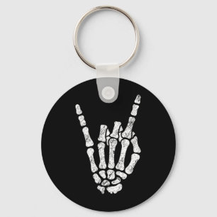 Llavero Halloween Rock Hand Rótulo Skeleton Rock N Rolmb S