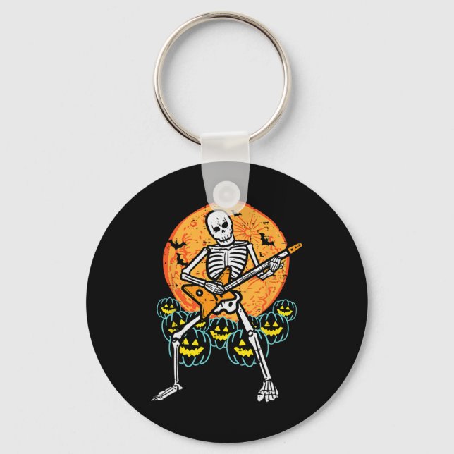 Llavero Halloween Rocker Skeleton Guitar Rock Costumen (Anverso)