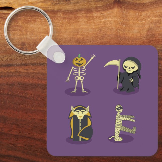 Llavero Halloween Skeleton Dracula Mummy Grim Reaper (Anverso)