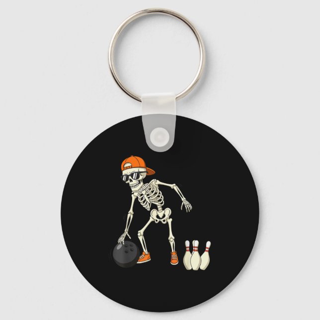 Llavero Halloween Skeleton Funny Bowling Lovers For Teens  (Anverso)