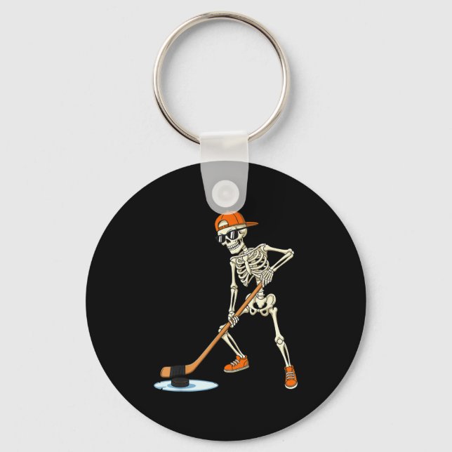 Llavero Halloween Skeleton Funny Hockey For Boys Teens Men (Anverso)