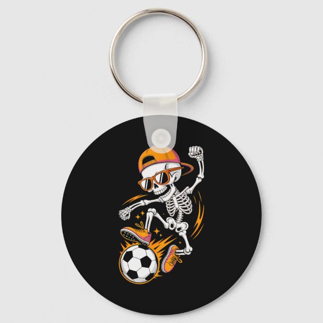 Llavero Halloween Skeleton Funny Soccer Shirt For Teens Bo (Anverso)