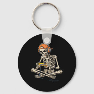 Llavero Halloween Skeleton Gamer Video Gaming Funny Gaming