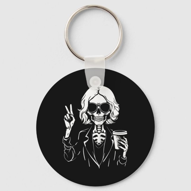 Llavero Halloween Skeleton Lazy Drinking Cup Coffee Costum (Anverso)