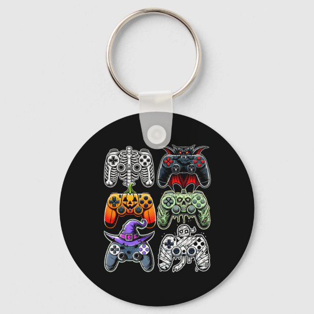 Llavero Halloween Skeleton Zombie Mummy Gaming Controllers (Anverso)