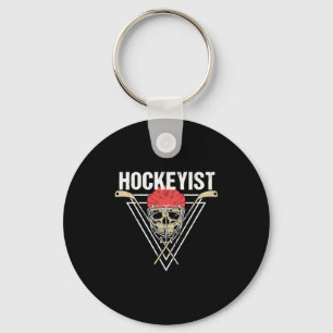 Llavero Halloween Skull Bone de jugador de hockey célebre