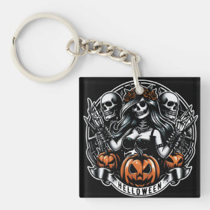 Llavero Halloween Skull Chica gótica Helloween Bruja