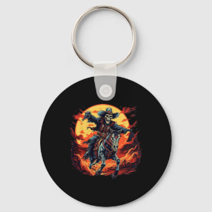 Llavero Halloween Spooky Skeleton Cowboy Rodeo Hors