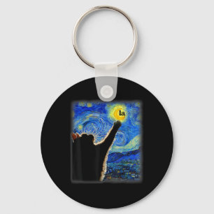 Llavero Halloween Starry Night Black Cat Comma La Kamala