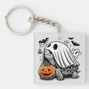 Llavero Halloween Tortuga Fantasma Calabaza Terapia Tortoi