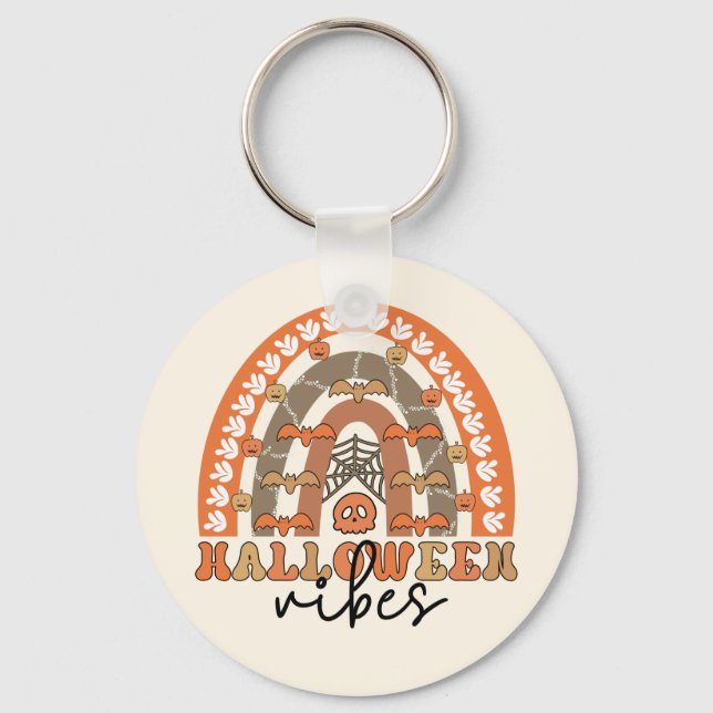 Llavero Halloween Vibes Boho Rainbow Fall Halloween (Anverso)