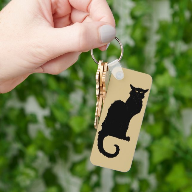 Llavero Halloween vintage, espeluznante gato negro de esti (Mano)