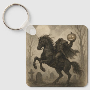 Llavero Halloween vintage/gótico de jinetes sin cabeza/oto