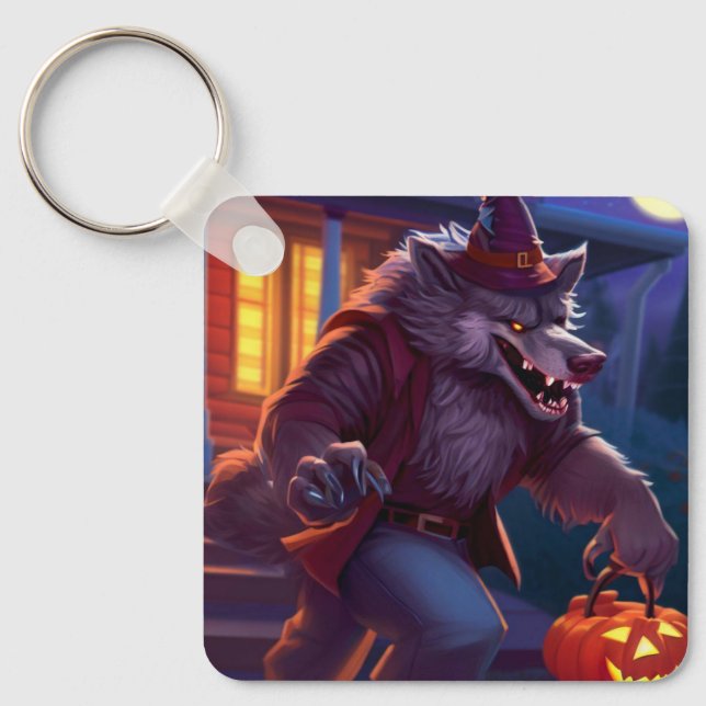 Llavero Halloween/werewolf/otoño/otoño (Anverso)