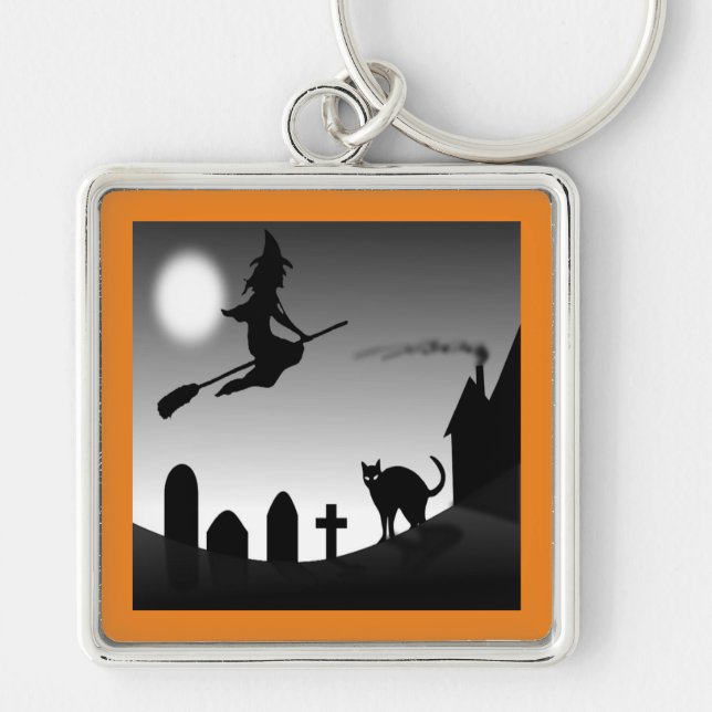 LLAVERO HALLOWEEN WITCH SILHOUETTE KEYCHAIN (Frente)