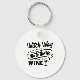 Llavero Halloween Witch Way To The Wine Birthday