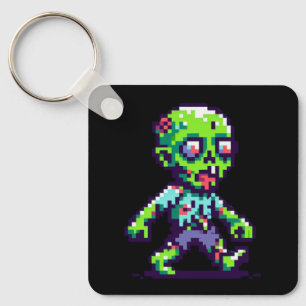 Llavero Halloween zombie divertido de 8 bits