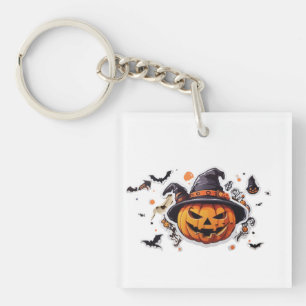Llavero Haloween Pumpkin Head Pegatina Transparente