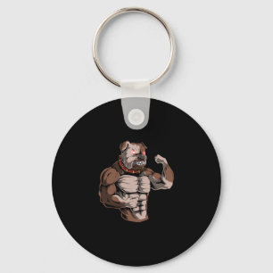 Llavero Halterofilia Strongman de la motocicleta del perro