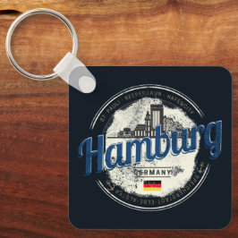 Llavero Hamburg Skyline Alemania Vintage Holiday Souvenir