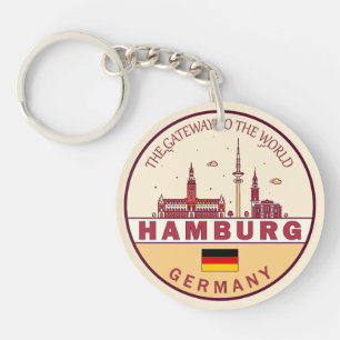 Llavero Hamburgo Alemania City Skyline Emblem