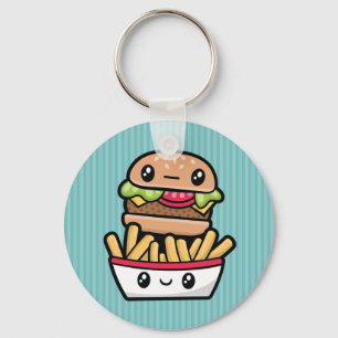 Llavero Hamburguesa de comida chatarra y papas fritas