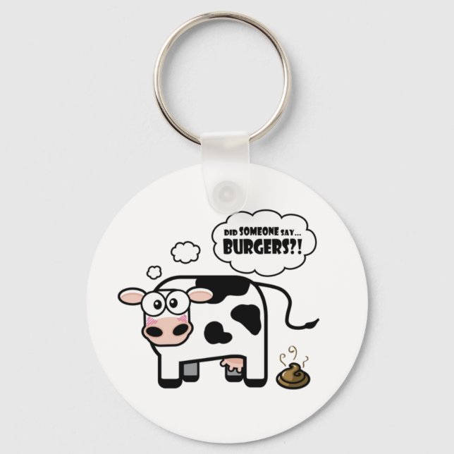 Llavero ¡¿Hamburguesas?! Funny Cow Keychain (Anverso)