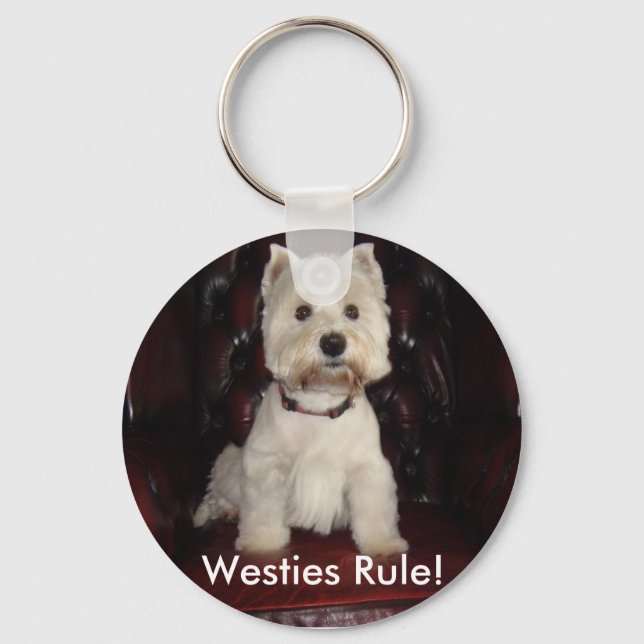 Llavero Hamish dice Westies Rule keychain (Anverso)