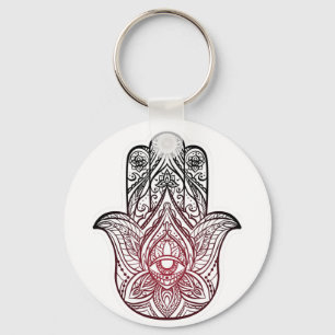 Llavero Hamsa con patrón boho