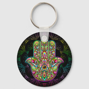 Llavero Hamsa Fatma Hand Psychedelic Art