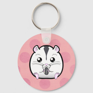 Llavero Hámster enano ruso medio blanco