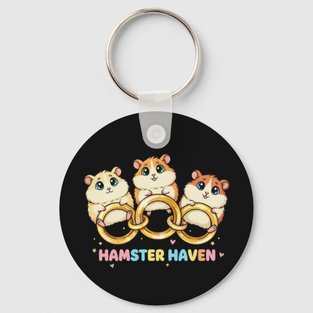 Llavero Hamster Haven Cute Ring Design (Anverso)