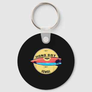 Llavero Hana retro y surf en la playa de Hawaii