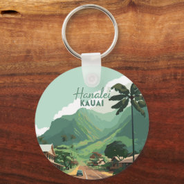 Llavero Hanalei Kauai Hawaii Bay Mountains Green