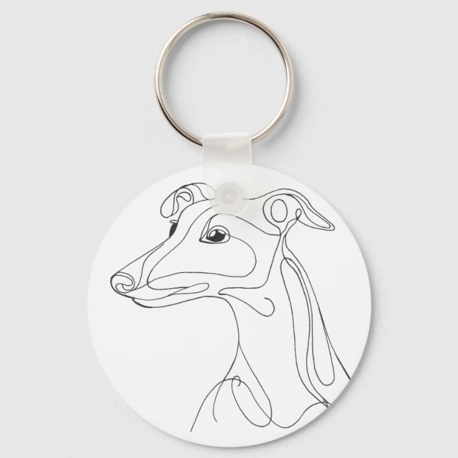 Llavero Hand Drawn Greyhound Line Art - Minimalist Design (Anverso)